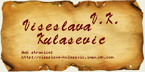 Višeslava Kulašević vizit kartica